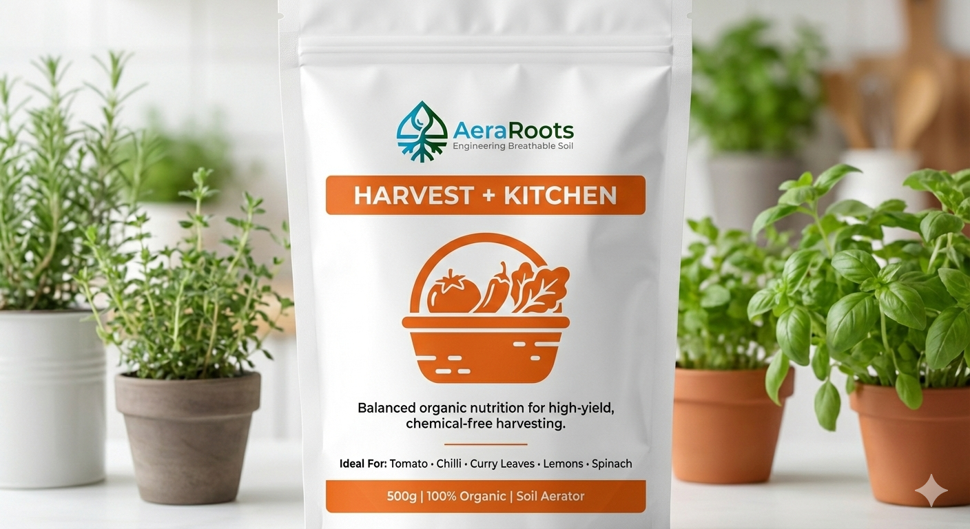 AeraRoots Harvest + Kitchen edible garden aeration booster